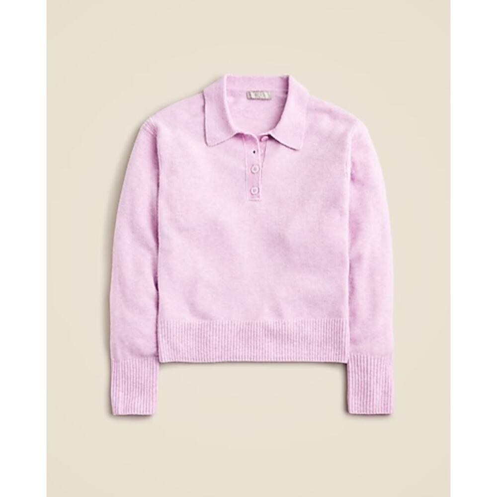 J. Crew Lilac Polo Collar Cashmere Sweater